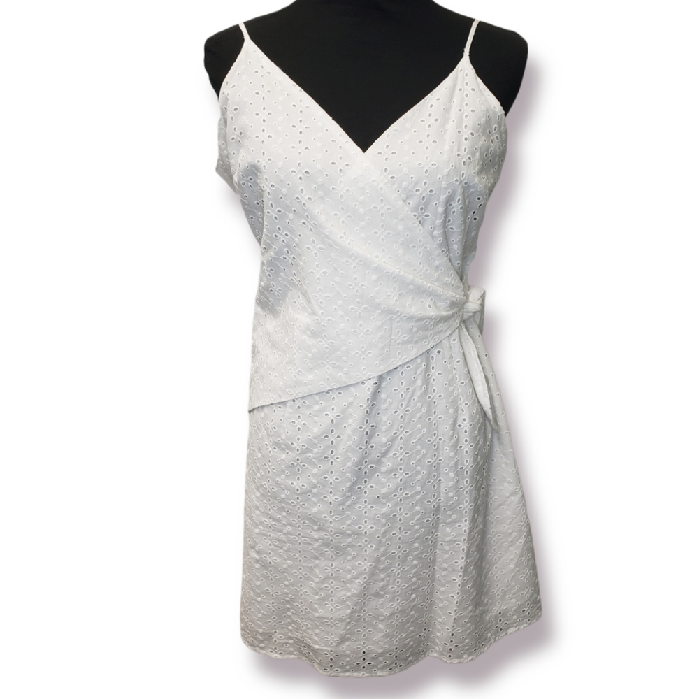 GB White Eyelet Cotton Dress New With Tags Size Large